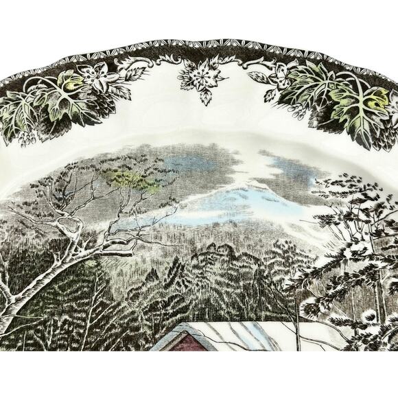 Johnson Bros Friendly Village Covered Bridge 15.25" Oval Serving Platter-Nice! - Picture 4 of 8
